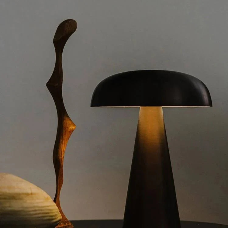 Mushroom Table Lamp Cordless USB Rechargeable Touch Dimmer