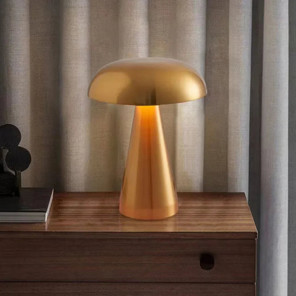 Mushroom Table Lamp Wireless USB Rechargeable Touch Control
