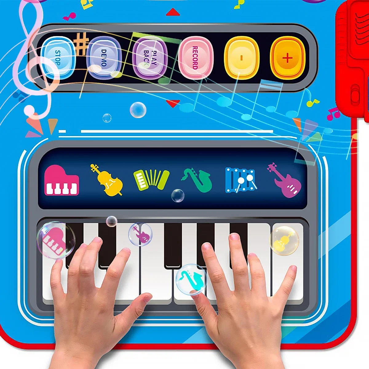 Musical Play Mat Multi-Instrument Anti-Slip Includes Drumsticks