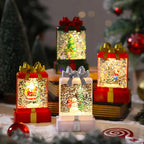 Musical Snow Globe Wreath Christmas Scene Plays Music
