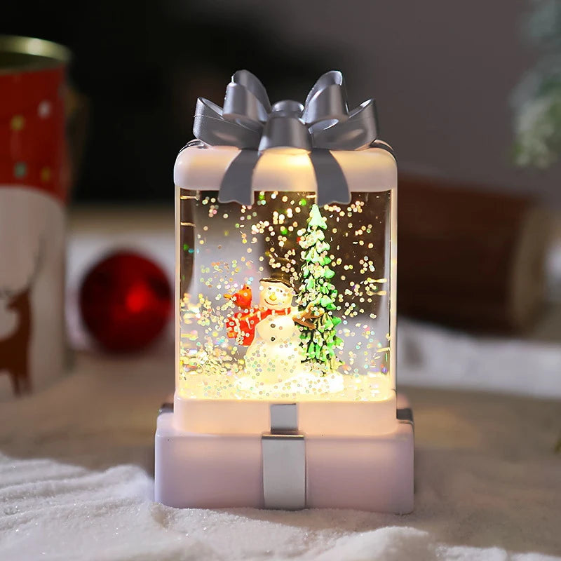 Musical Snow Globe Wreath Christmas Scene Plays Music