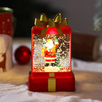 Musical Snow Globe Wreath Christmas Scene Plays Music