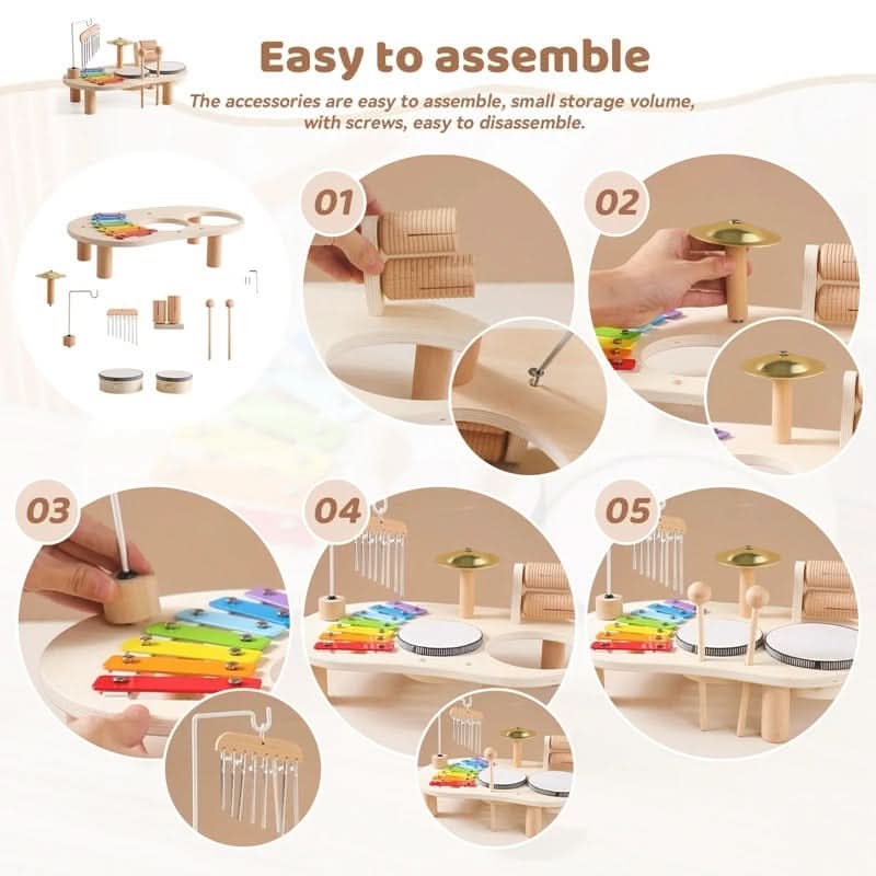 Musical Toy Set Wooden 8-Piece