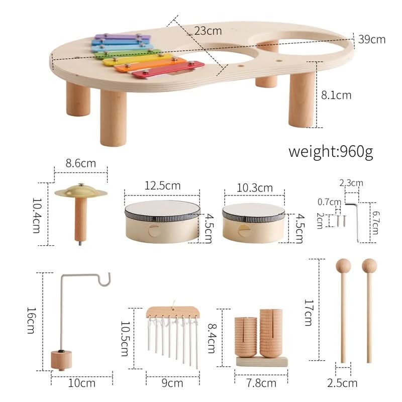 Musical Toy Set Wooden 8-Piece