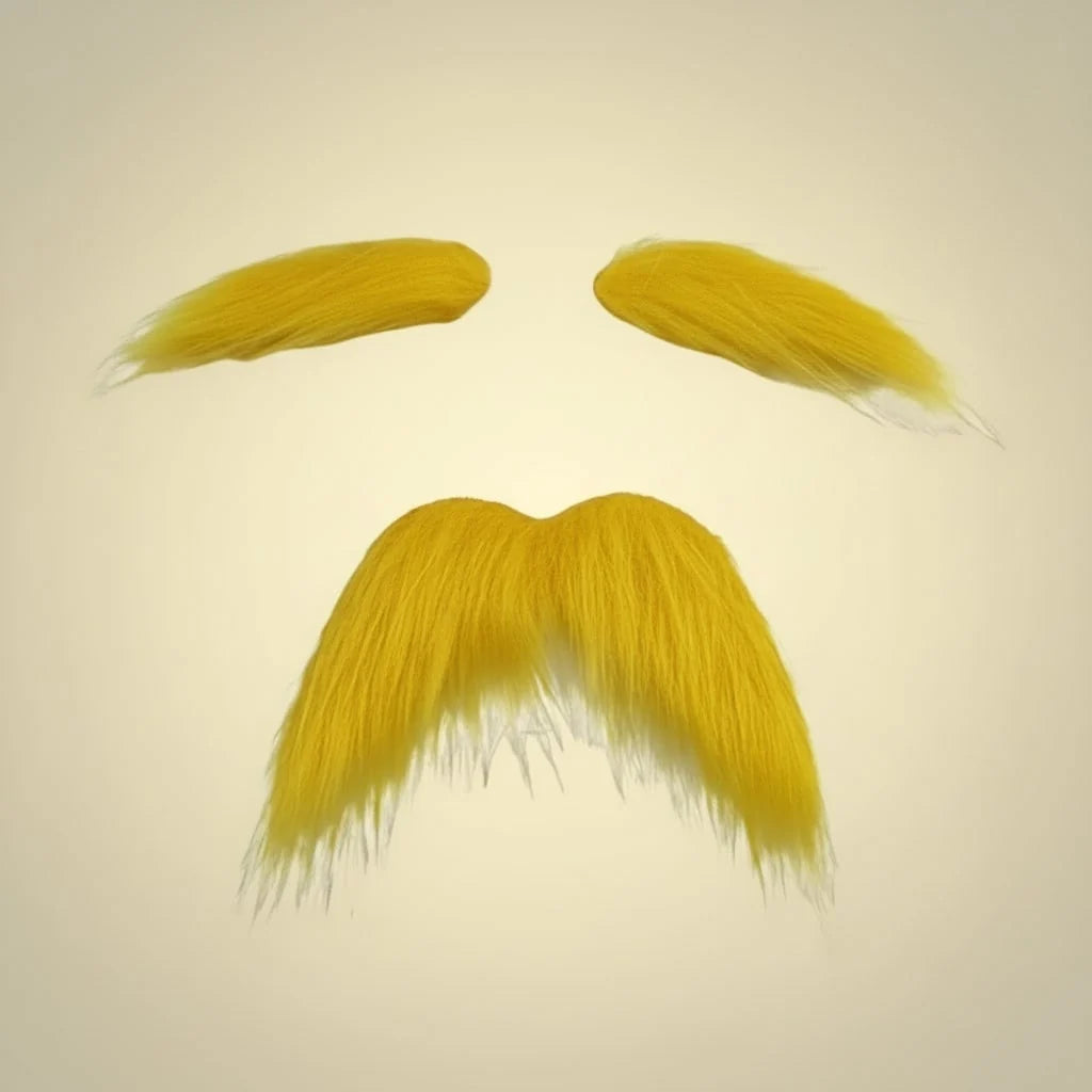 Mustache & Eyebrows Set Self-Adhesive Faux Leather