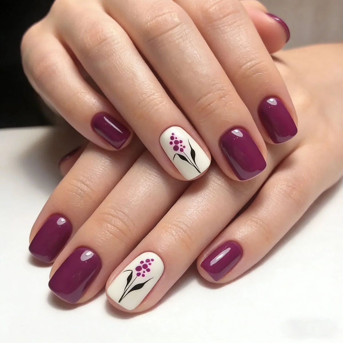 Nail Art Decals Floral Designs 24-Piece Easy Application