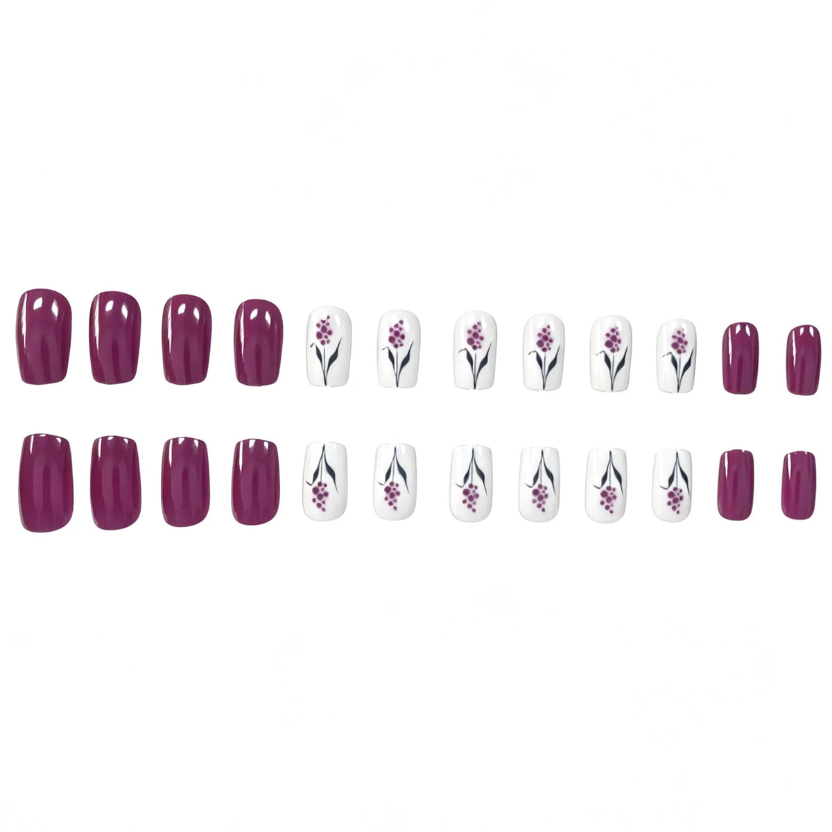 Nail Art Decals Floral Designs 24-Piece Easy Application