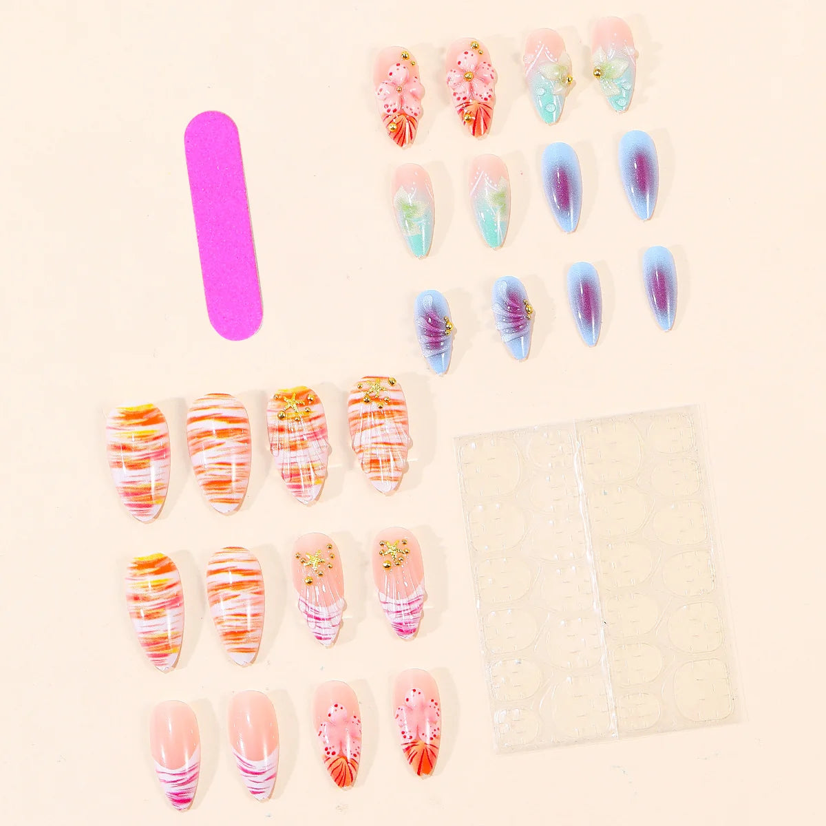 Nail Art Decorations 3D Floral Acrylic White