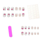 Nail Art Enhancements Assorted Bows & Hearts Non-Toxic 24-Piece