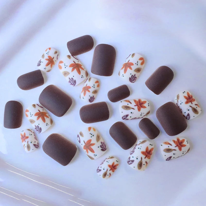 Nail Art Enhancements Autumn Floral Long-Lasting & Easy Application