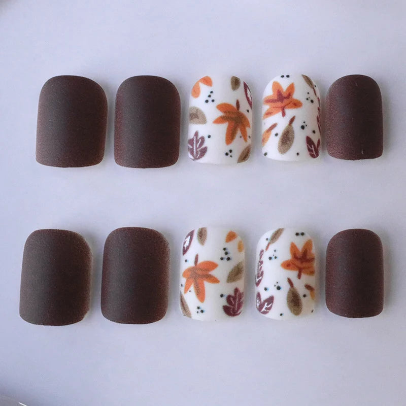 Nail Art Enhancements Autumn Floral Long-Lasting & Easy Application