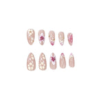 Nail Art Enhancements Floral & Metallic Set of 24
