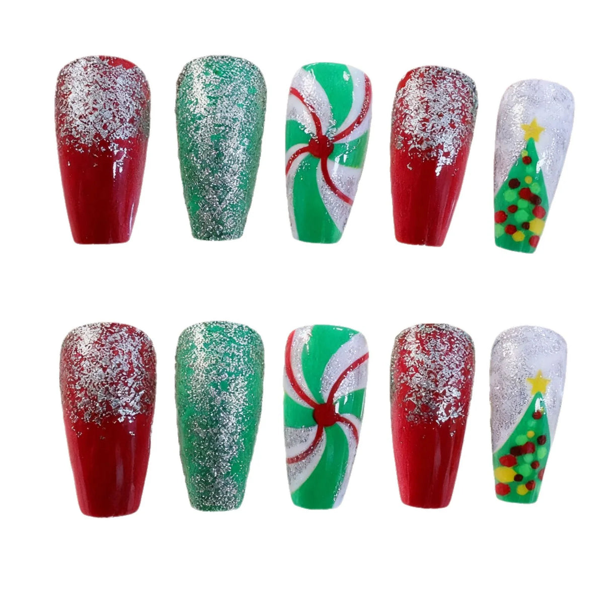 Nail Art Enhancements Holiday Glitter Christmas Designs