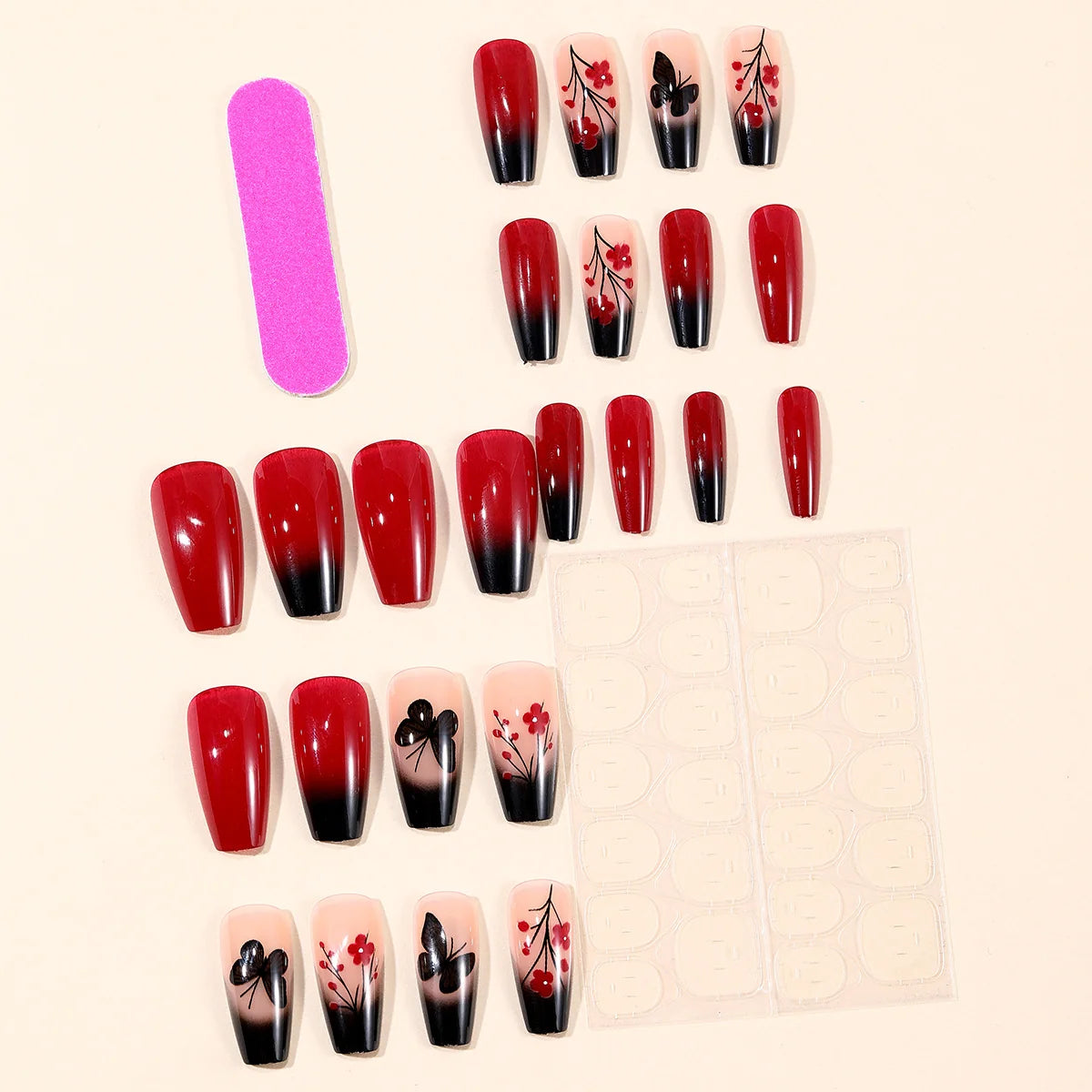 Nail Art Extensions 3D Floral & Butterfly Easy Application