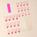 Nail Art Extensions Ombre Floral & Rhinestones