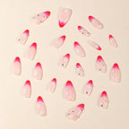Nail Art Extensions Ombre Floral & Rhinestones