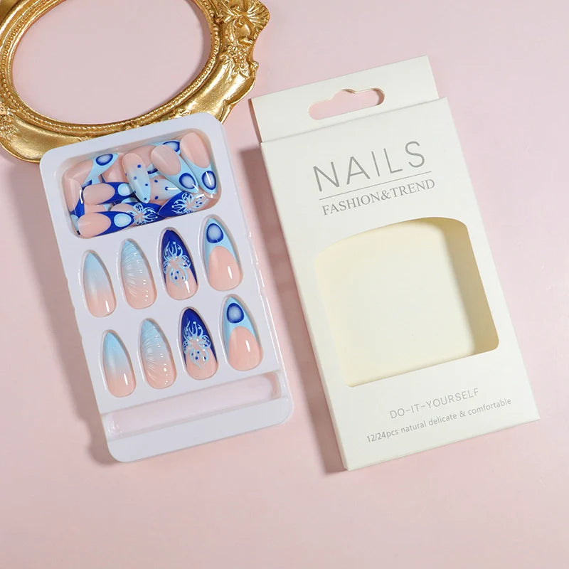 Nail Art Kit 12-Piece Press-On Long-Lasting Wear