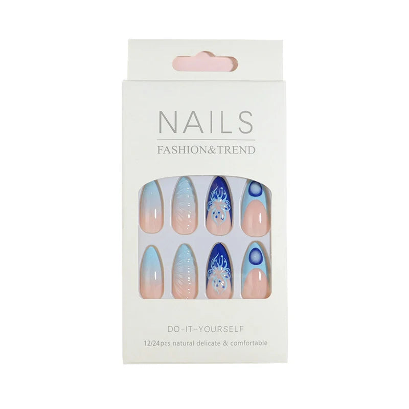 Nail Art Kit 12-Piece Press-On Long-Lasting Wear
