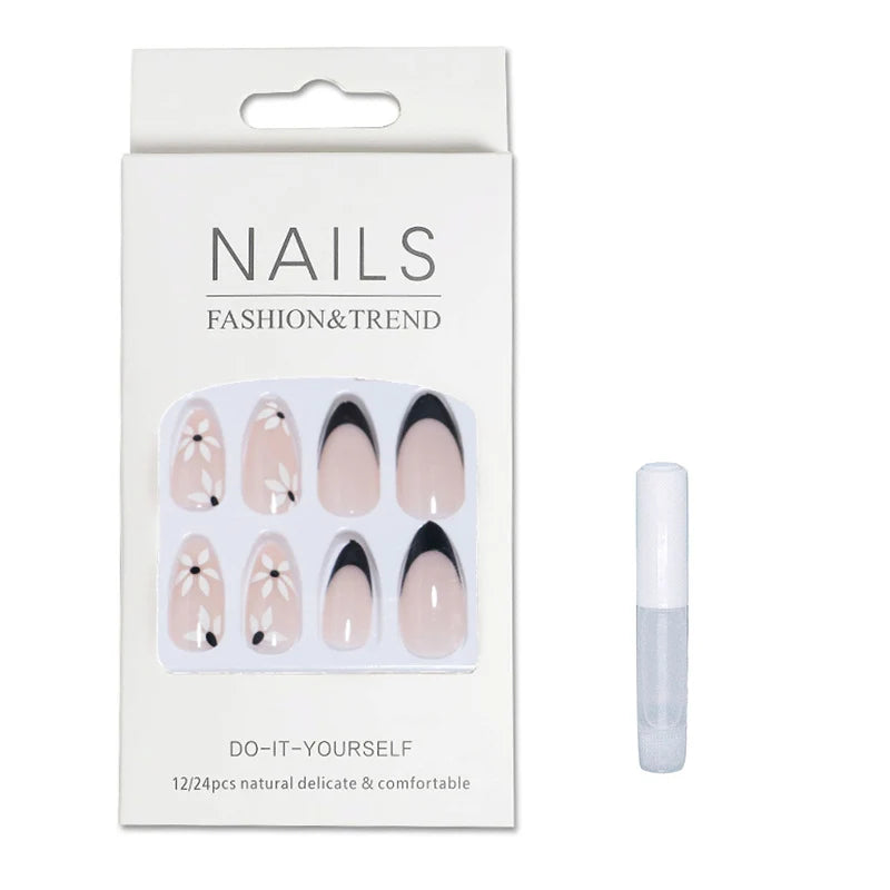 Nail Art Kit 24-Piece Set With Glue