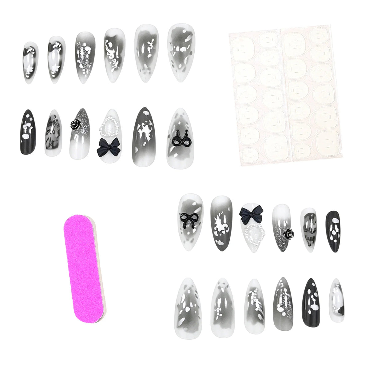 Nail Art Kit 3D Embellishments Set of 24