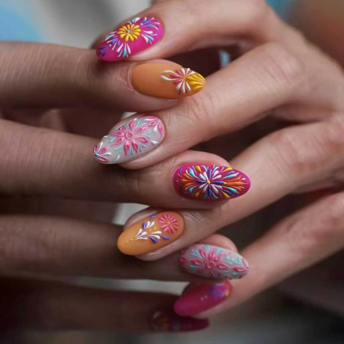 Nail Art Kit Acrylic Floral Designs Beginner-Friendly