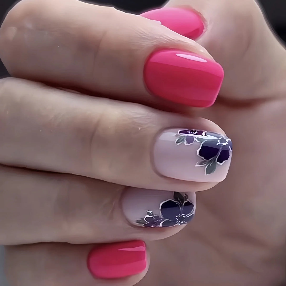 Nail Art Kit Acrylic Floral Designs Brushes & Decals