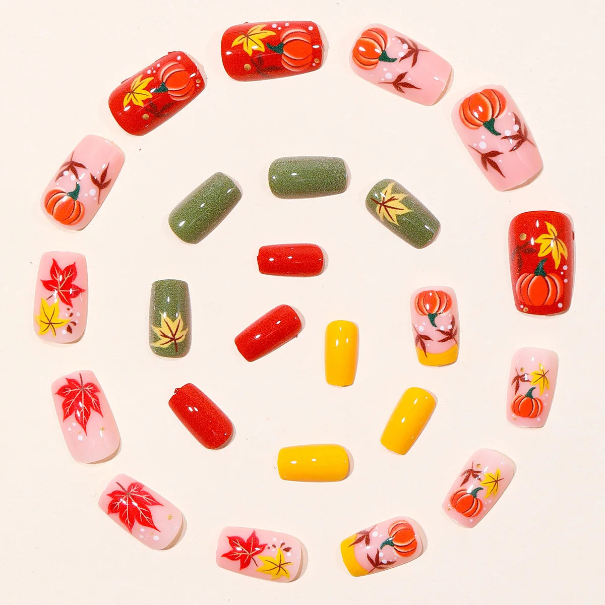 Nail Art Kit Autumn Leaves & Pumpkin Designs