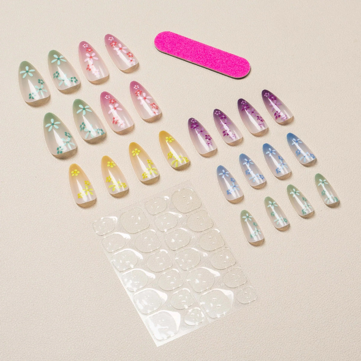 Nail Art Kit Delicate Floral Designs Long-Lasting