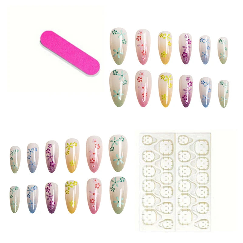 Nail Art Kit Delicate Floral Designs Long-Lasting