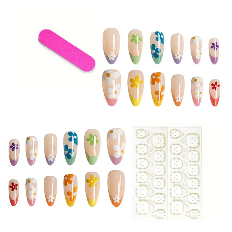 Nail Art Kit Delicate Floral Designs Long-Lasting