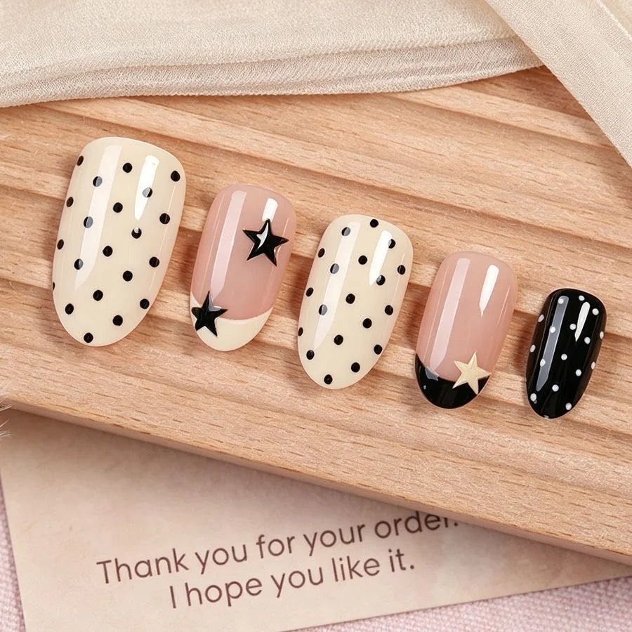 Nail Art Kit Dots & Stars High-Shine Durable Finish