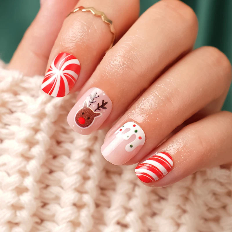 Nail Art Kit Festive Designs Gel Polish & Buffing Strips