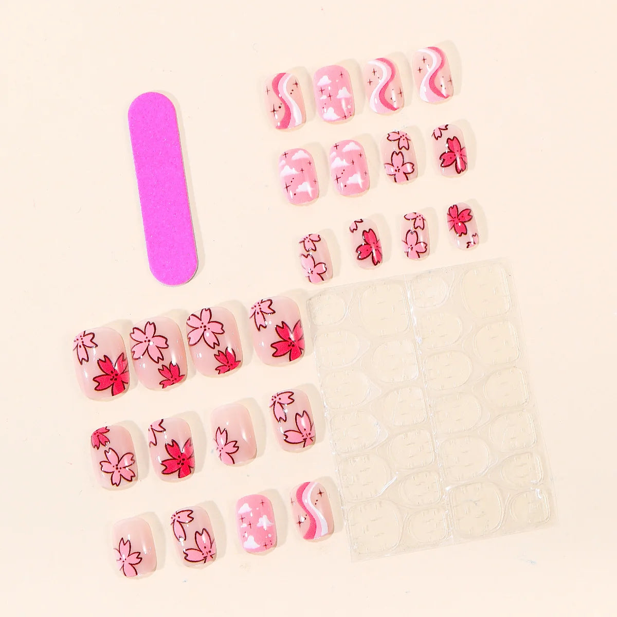 Nail Art Kit Floral & Abstract Non-Toxic Tools