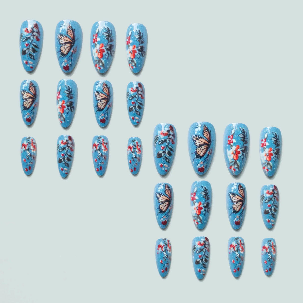 Nail Art Kit Floral & Butterfly Designs Long-Lasting