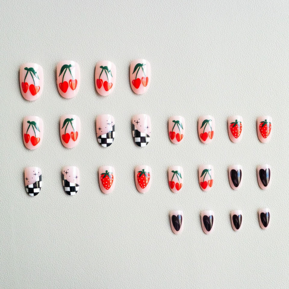 Nail Art Kit Floral & Checker Durable Finish