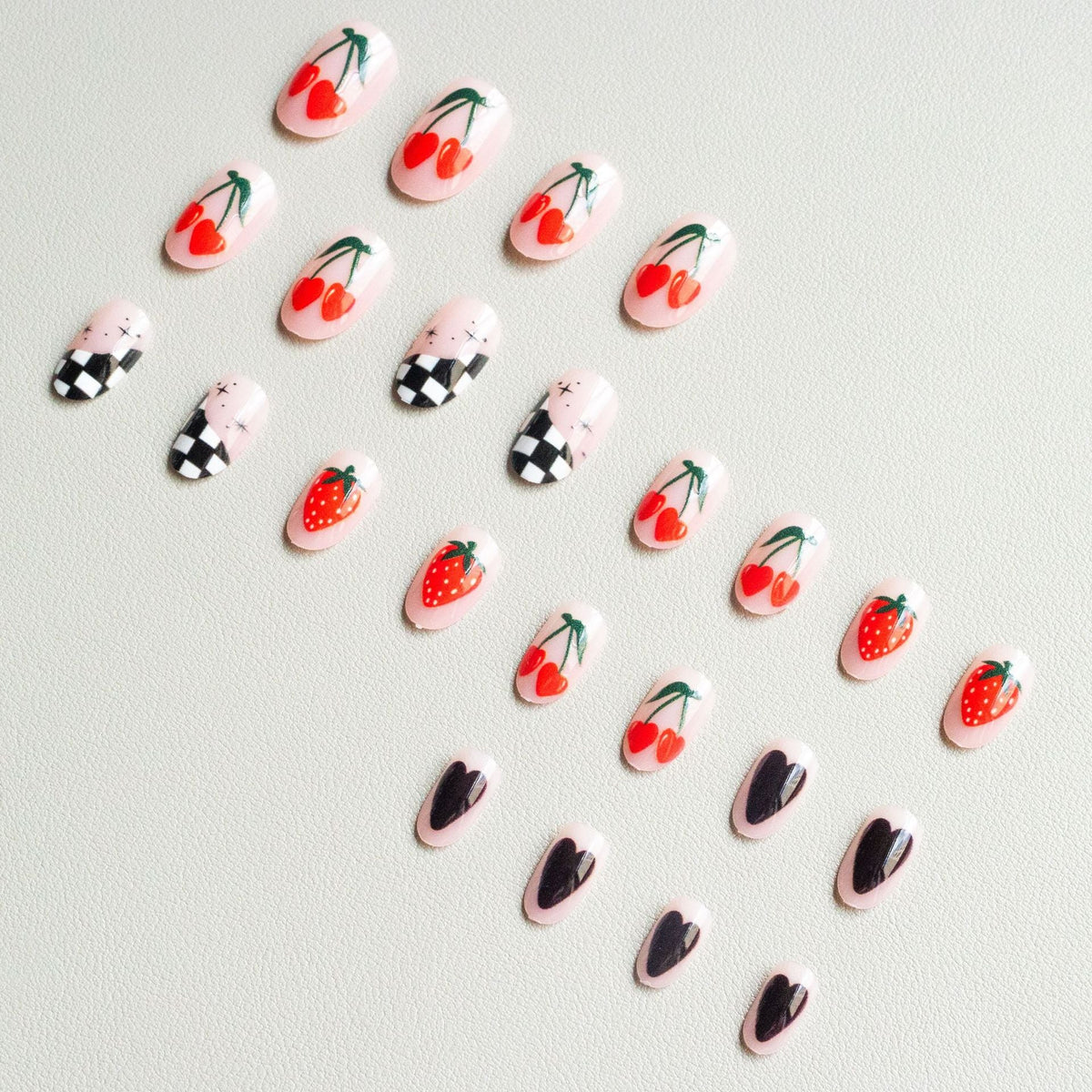Nail Art Kit Floral & Checker Durable Finish