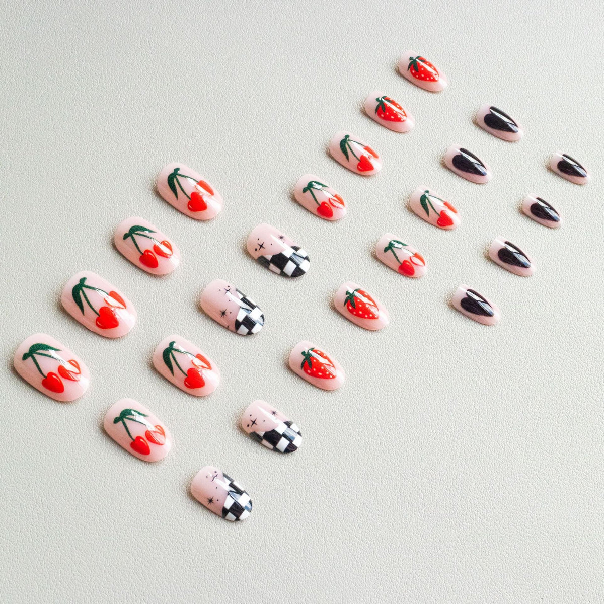 Nail Art Kit Floral & Checker Durable Finish