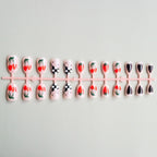 Nail Art Kit Floral & Checker Durable Finish