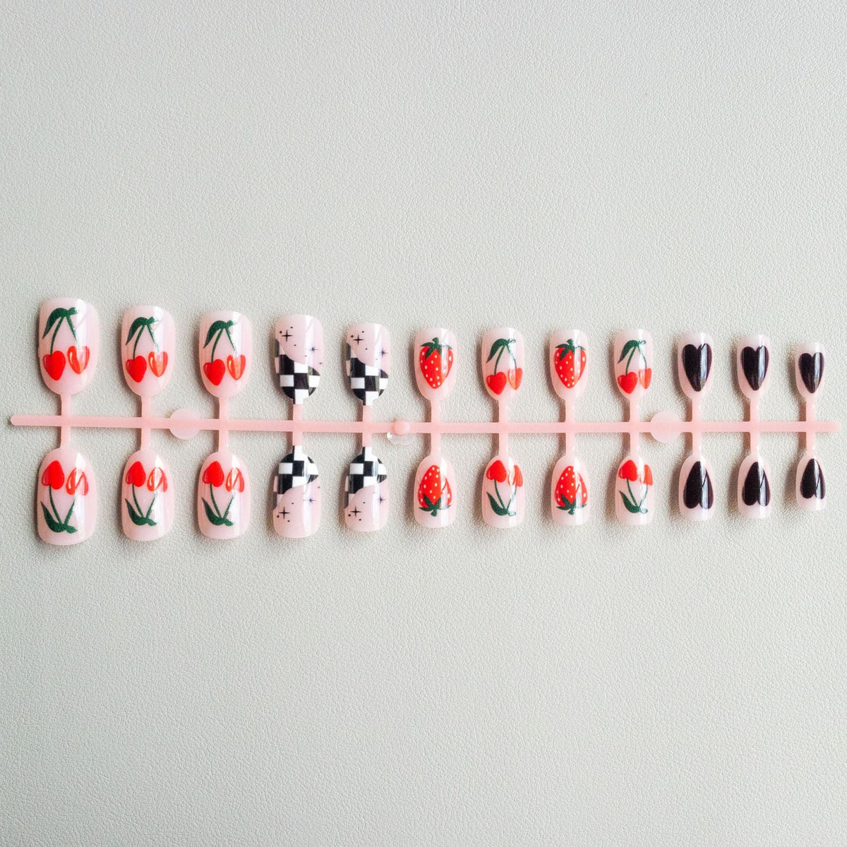 Nail Art Kit Floral & Checker Durable Finish