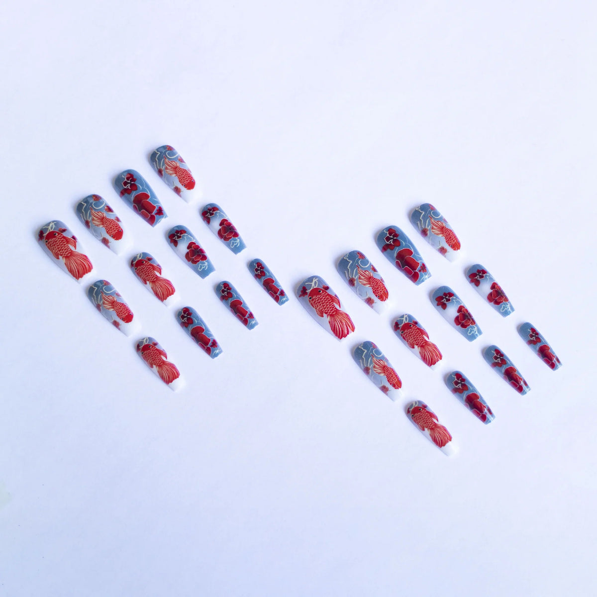 Nail Art Kit Floral & Fish Stickers & Tools
