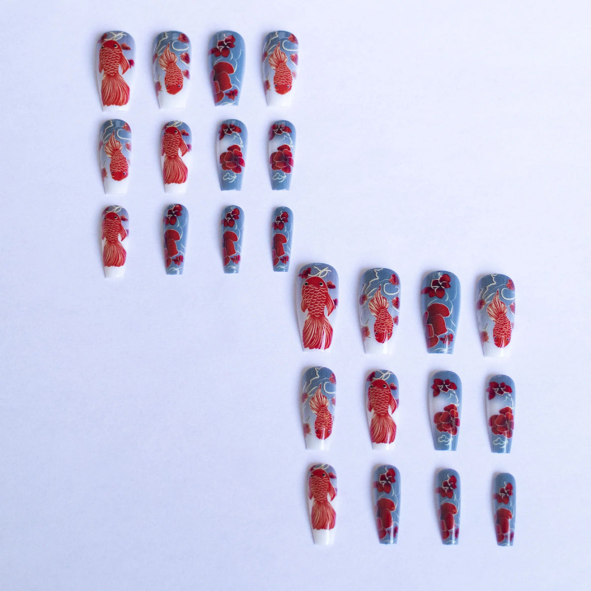 Nail Art Kit Floral & Fish Stickers & Tools