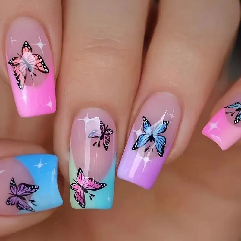 Nail Art Kit Floral Gradient Gel Polish & Strips