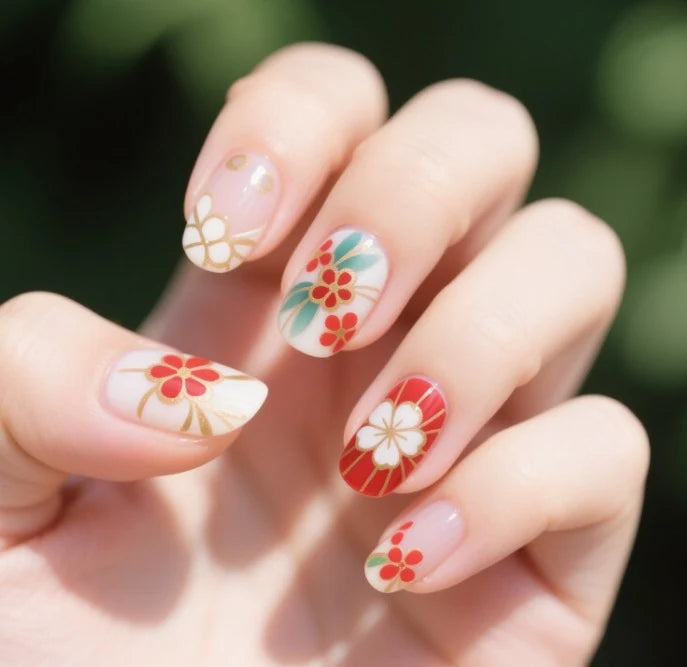 Nail Art Kit Floral Gradient Gel Polish & Tools