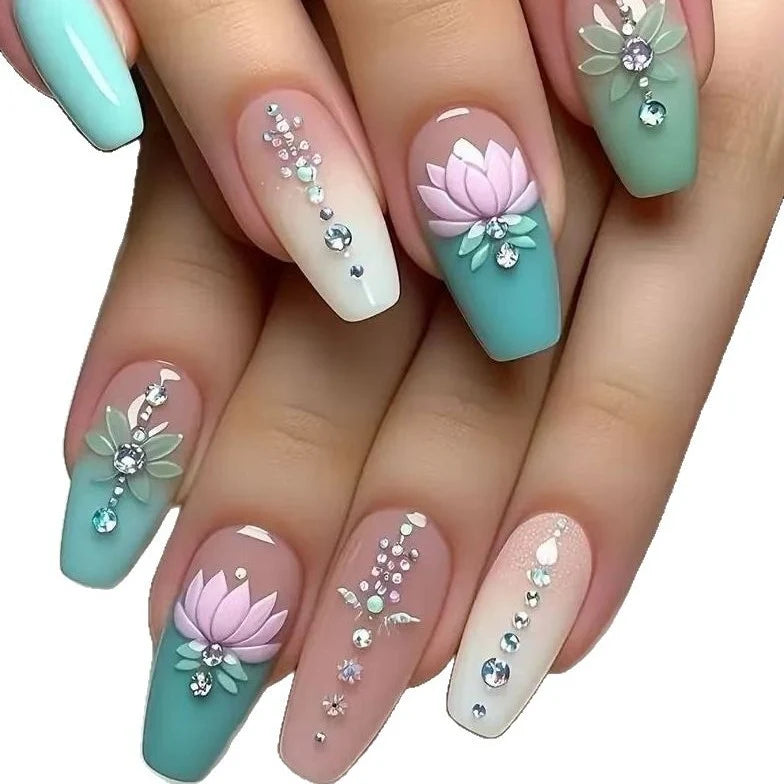 Nail Art Kit Floral Gradient Gel Polish & Tools