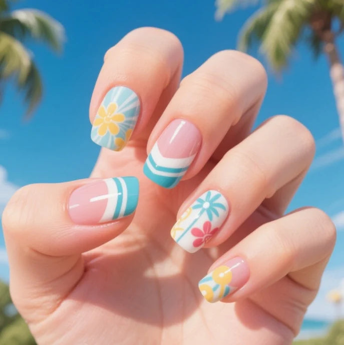 Nail Art Kit Floral Gradient Gel Polish & Tools