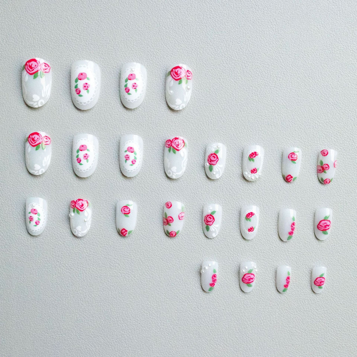 Nail Art Kit Floral Lace Designs Chip-Resistant Gel