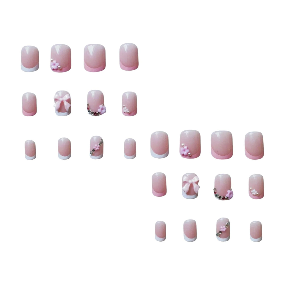 Nail Art Kit Floral Patterns Gemstone Accents