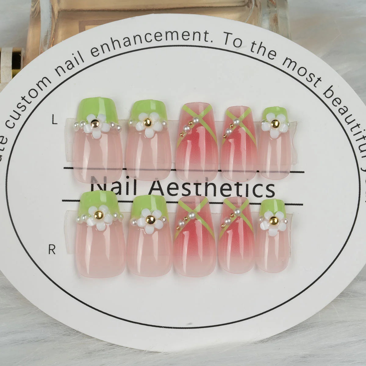 Nail Art Kit Floral Patterns Glue & Tool Bag