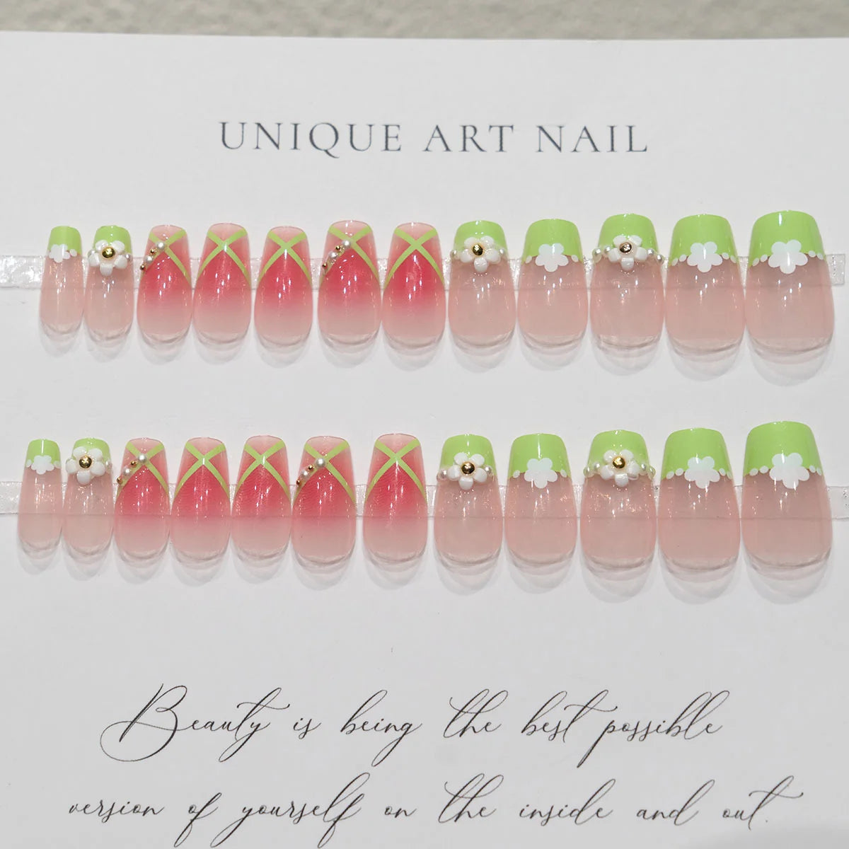 Nail Art Kit Floral Patterns Glue & Tool Bag
