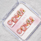 Nail Art Kit Floral & Rhinestone Press-On Reusable Adhesive